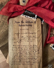 Load image into Gallery viewer, Customized Engraved Handwritten Keepsake Memorial Family Recipe Cutting Board