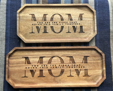 Load image into Gallery viewer, Personalized Acacia Tray, Gift for Mom, Mother’s Day, Couple, Serving Tray, Custom Anniversary Gift, Wedding Gift, Engraved Tray, Jewelry Dish