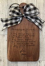 Load image into Gallery viewer, Customized Engraved Handwritten Keepsake Memorial Family Recipe Cutting Board