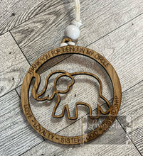 Load image into Gallery viewer, Elephant Friendship Gift, Elephant Ornament, Special Friend Keepsake, Sisterhood Ornament, Elephant Sisterhood Circle, Best Friend Gift, Story Card