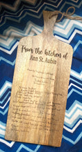 Load image into Gallery viewer, Customized Engraved Handwritten Keepsake Memorial Family Recipe Cutting Board