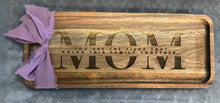 Load image into Gallery viewer, Personalized Acacia Tray, Gift for Mom, Mother’s Day, Couple, Serving Tray, Custom Anniversary Gift, Wedding Gift, Engraved Tray, Jewelry Dish