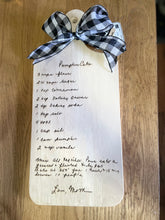 Load image into Gallery viewer, Customized Engraved Handwritten Keepsake Memorial Family Recipe Cutting Board