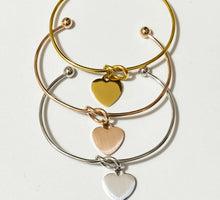 Load image into Gallery viewer, Heart Bangle Bracelet