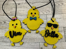 Load image into Gallery viewer, Chick Easter Basket Tag - personalized name - laser cut/engraved
