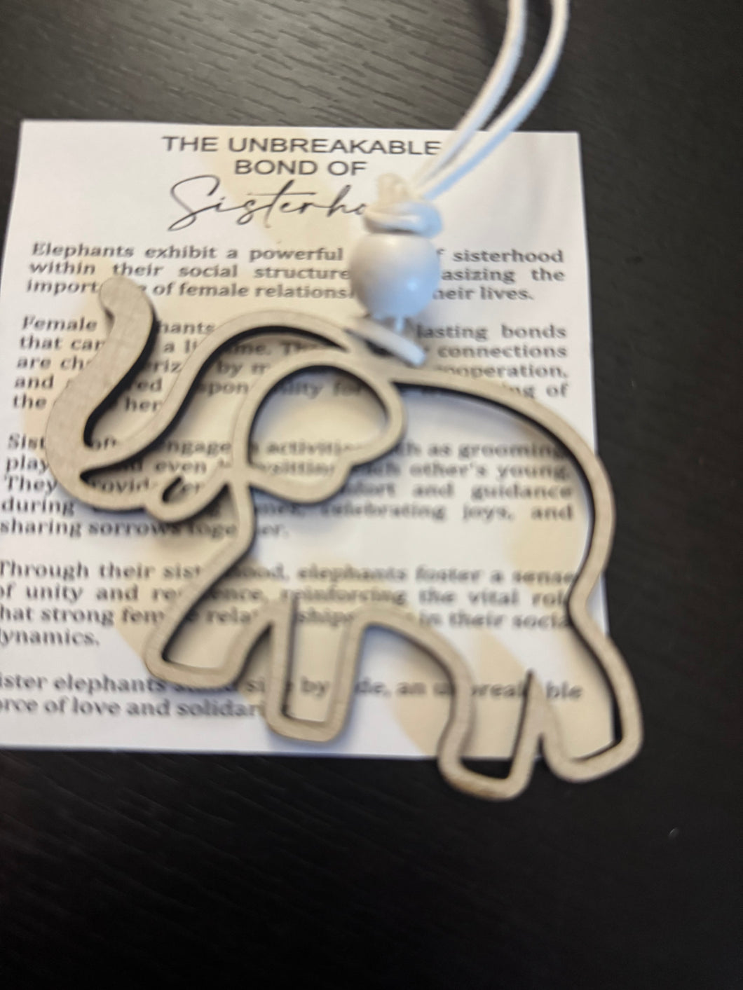 Unbreakable Bond of Sisterhood Elephant Friendship Gift, Elephant Ornament, Special Friend Keepsake, Sisterhood Ornament, Elephant Sisterhood Circle, Best Friend Gift, Story Card