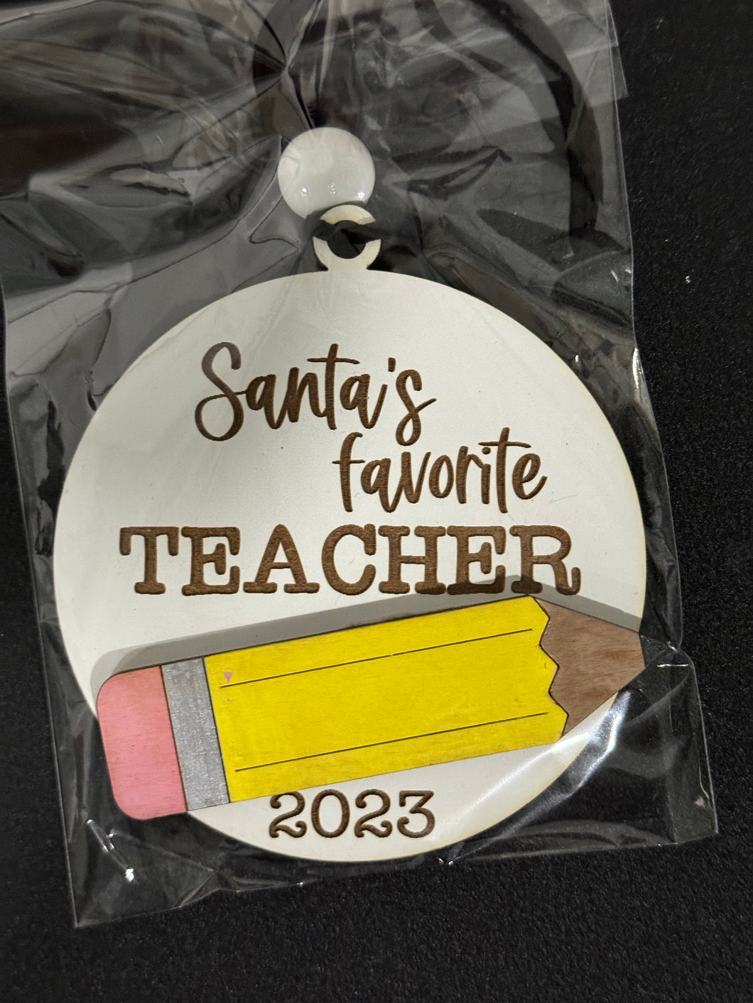 Santa’s favorite teacher ornament