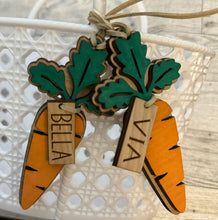 Load image into Gallery viewer, Carrot Easter Basket Tag - personalized name - laser cut/engraved
