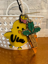 Load image into Gallery viewer, Chick Easter Basket Tag - personalized name - laser cut/engraved
