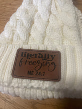 Load image into Gallery viewer, Cable Knit Hat with Patch - Literally Freezing ME 24:7
