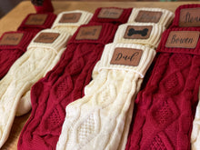 Load image into Gallery viewer, Personalized Patch Knit Christmas Stockings
