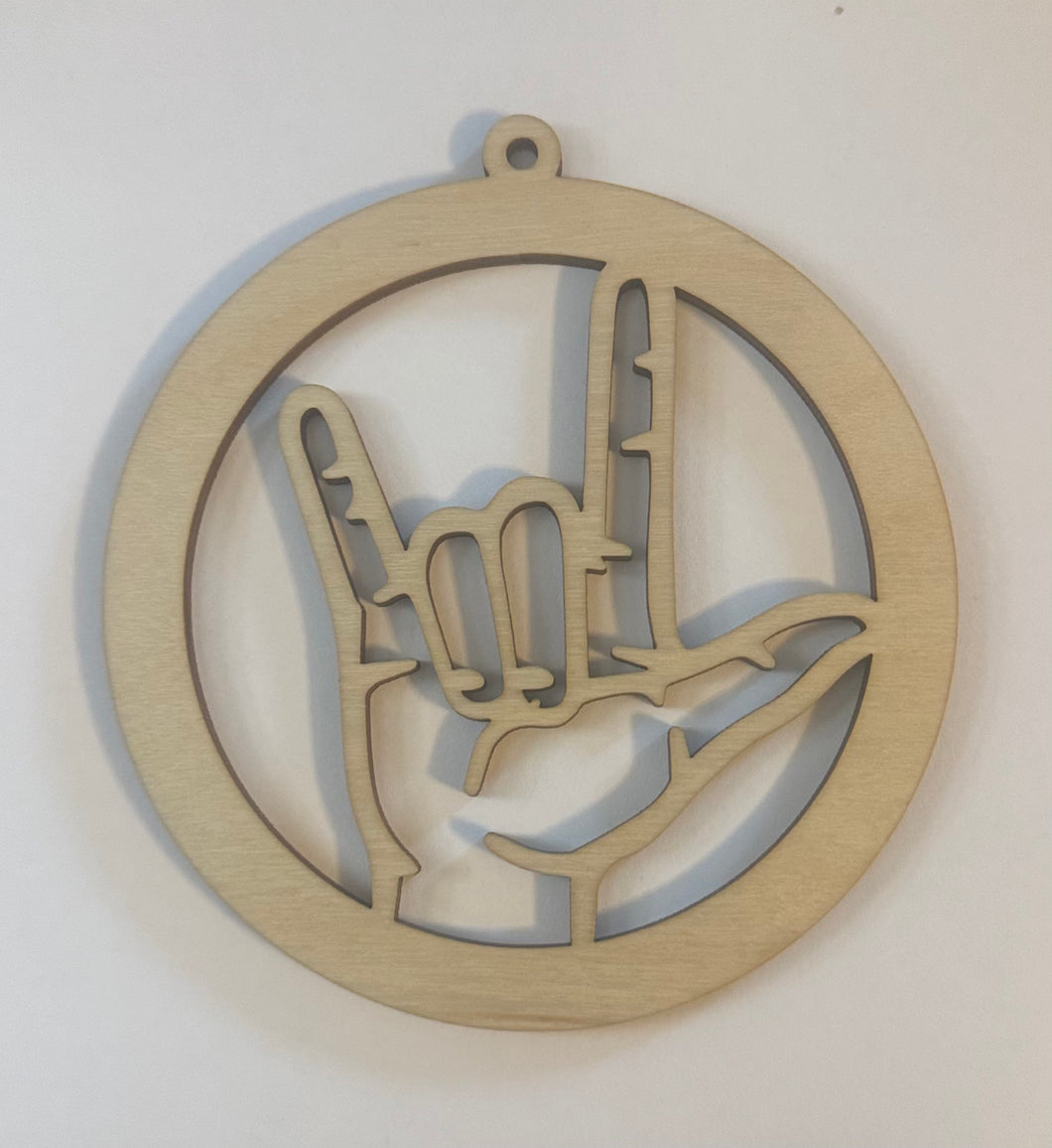 ASL I Love You Ornament