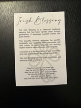 Load image into Gallery viewer, Irish Blessing Celtic Cross - Celtic Knot Ornament, Blessings Story Card, Car Charm, Irish Blessing Story Ornament
