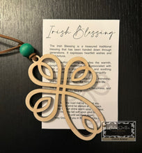 Load image into Gallery viewer, Irish Blessing Celtic Cross - Celtic Knot Ornament, Blessings Story Card, Car Charm, Irish Blessing Story Ornament
