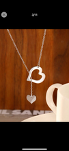 Load image into Gallery viewer, Stainless Steel Necklace With Hollow Out Heart Pendant, Valentine&#39;s Day/Wedding Gift Love Statement Choker Necklace
