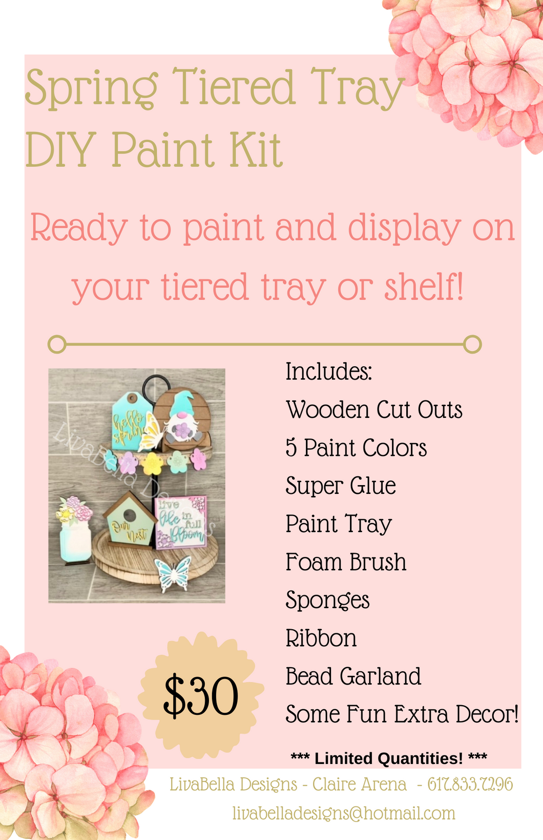Spring Tiered Tray DIY Paint Kit