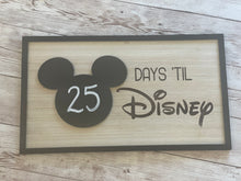 Load image into Gallery viewer, Days ‘Til Disney Chalkboard Countdown Sign/Shelf Sitter
