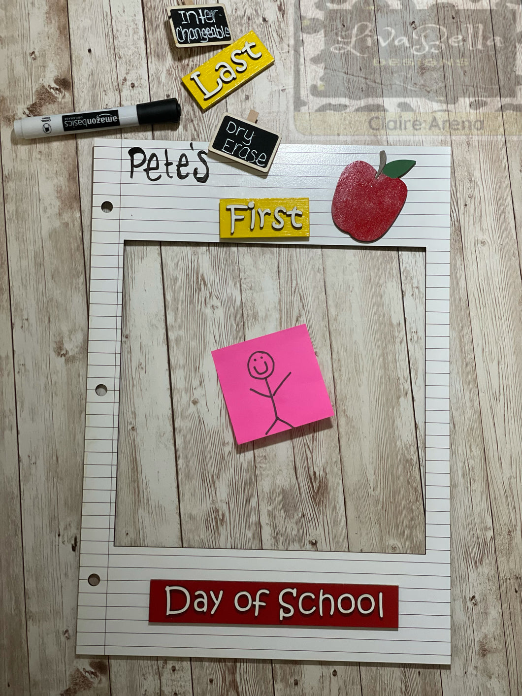 First / Last Day of School Photo Prop - PERSONALIZED / Engraved with name