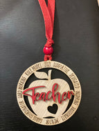 Apple Characteristic Teacher Ornament