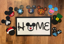 Load image into Gallery viewer, Mouse Home Sign with Interchangeable Seasonal
