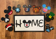 Mouse Home Sign with Interchangeable Seasonal