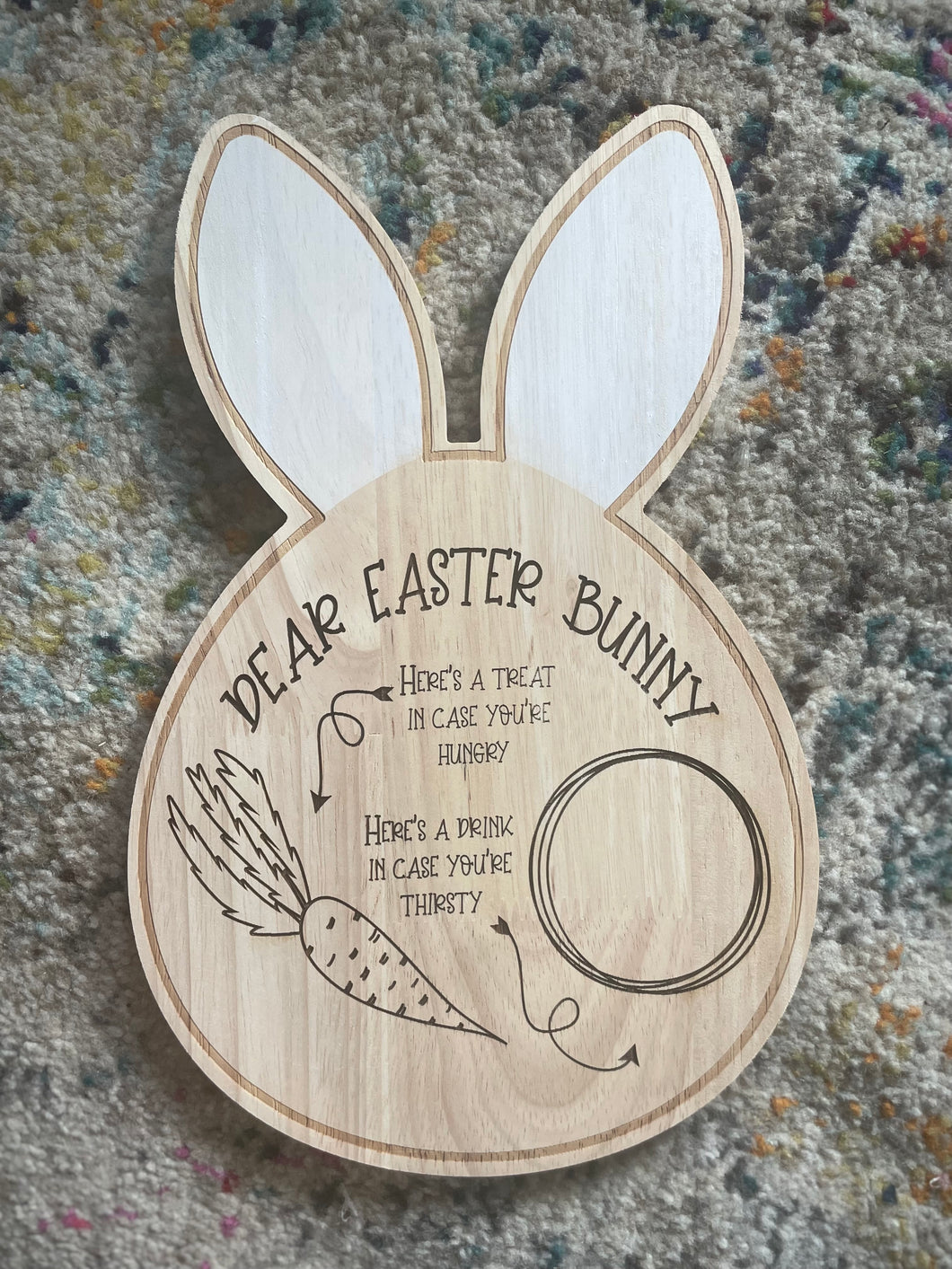 Easter Bunny Serving Tray, Plate, Treats, Carrots, Drink