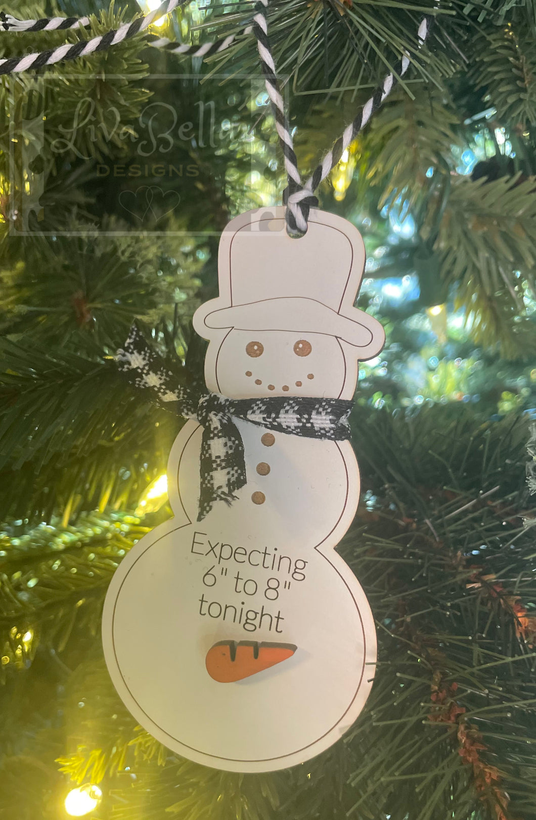 Naughty Snowman - Expecting 6”-8” tonight Snowman Carrot Funny Adult Ornament