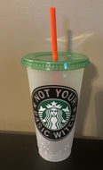 Starbucks Color Changing Confetti Halloween Cup with Straw