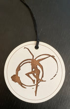 Load image into Gallery viewer, DMB firedancer coffee ring engraved white disc ornament
