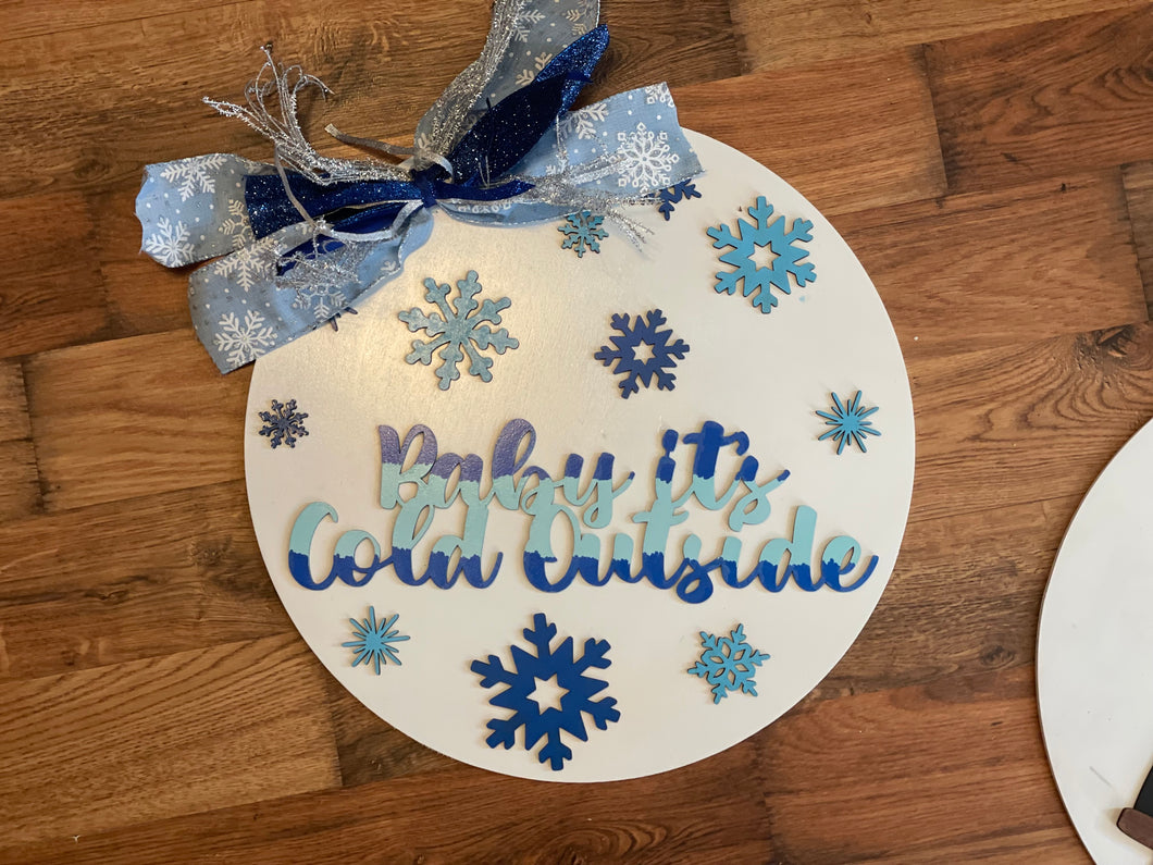 Large Baby It's Cold Outside Snowflake Sign