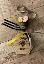 Load image into Gallery viewer, Engraved Bee Keychain w/Beads

