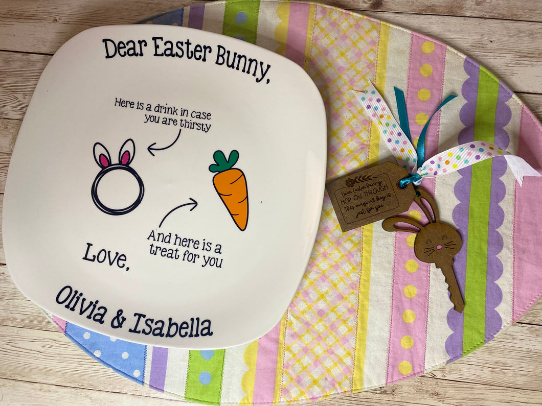 Easter Bunny Magic Key & Dear Easter Bunny Personalized Plate