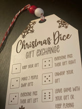 Load image into Gallery viewer, Christmas Dice Gift Exchange Tag/Directions
