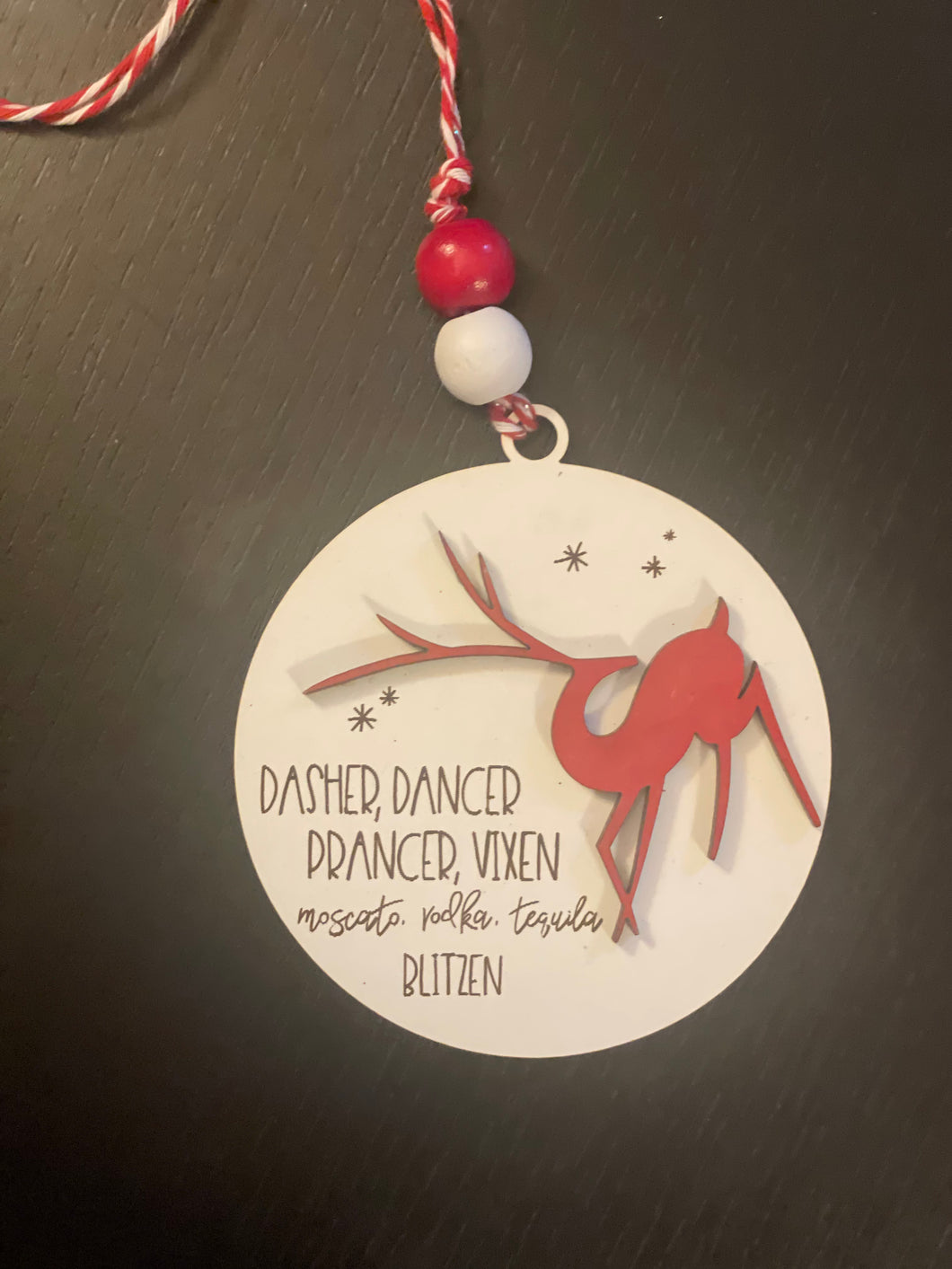 Funny Alcohol Reindeer Ornament